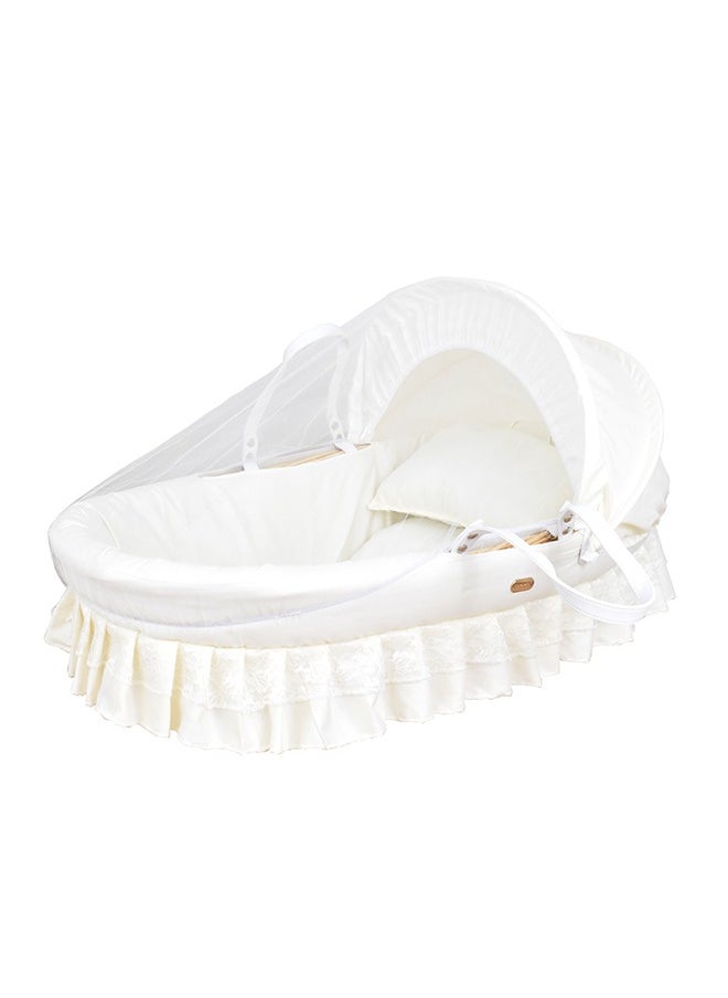 FUN MOMENT Moses Basket Baby Bed with Mosquito Net  - Image 1