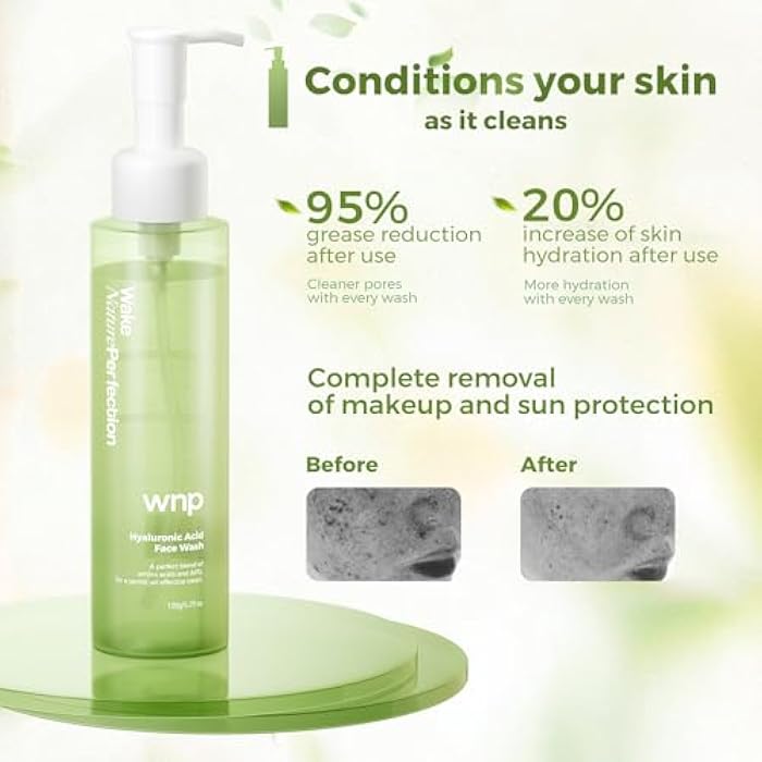 WNP Foaming Face Wash|Gentle Facial Cleanser with Hyaluronic Acid+APG Deep Hydration,Skin Barrier Repair,Zero Friction Exfoliation,for All Skin Types 150ml/5.29oz. - Image 5