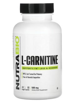NutraBio L-Carnitine 500 mg 90 Veggie Capsules 