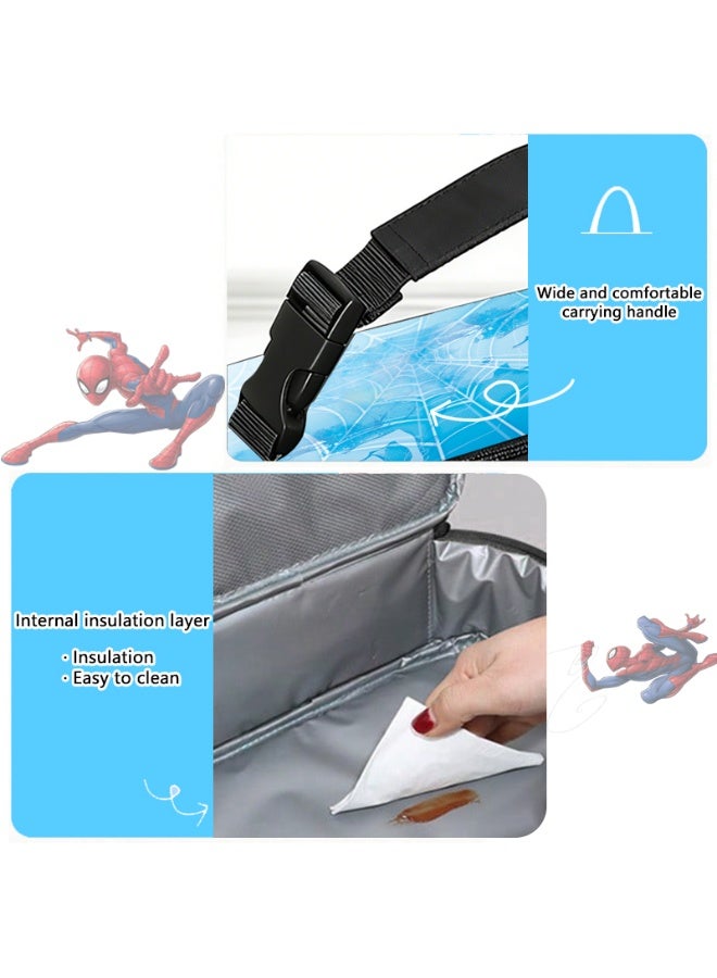 Marvel Spider-Man style large-capacity small tote bag, can hold multiple lunch boxes, suitable for travel and daily commuting. - Image 5