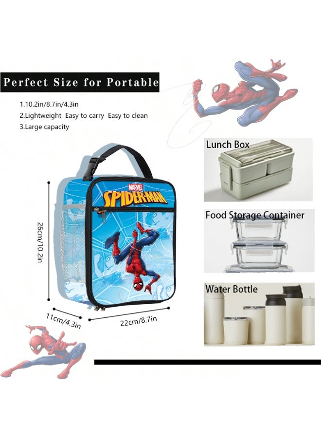 Marvel Spider-Man style large-capacity small tote bag, can hold multiple lunch boxes, suitable for travel and daily commuting. - Image 3