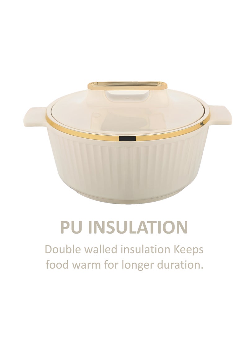 Asian Fancy Casserole Stainless Steel Insulated Hotpot 2500ML - Beige  - Image 5