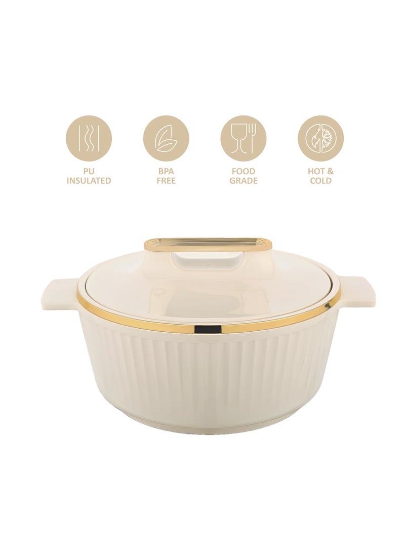 Asian Fancy Casserole Stainless Steel Insulated Hotpot 2500ML - Beige  - Image 4
