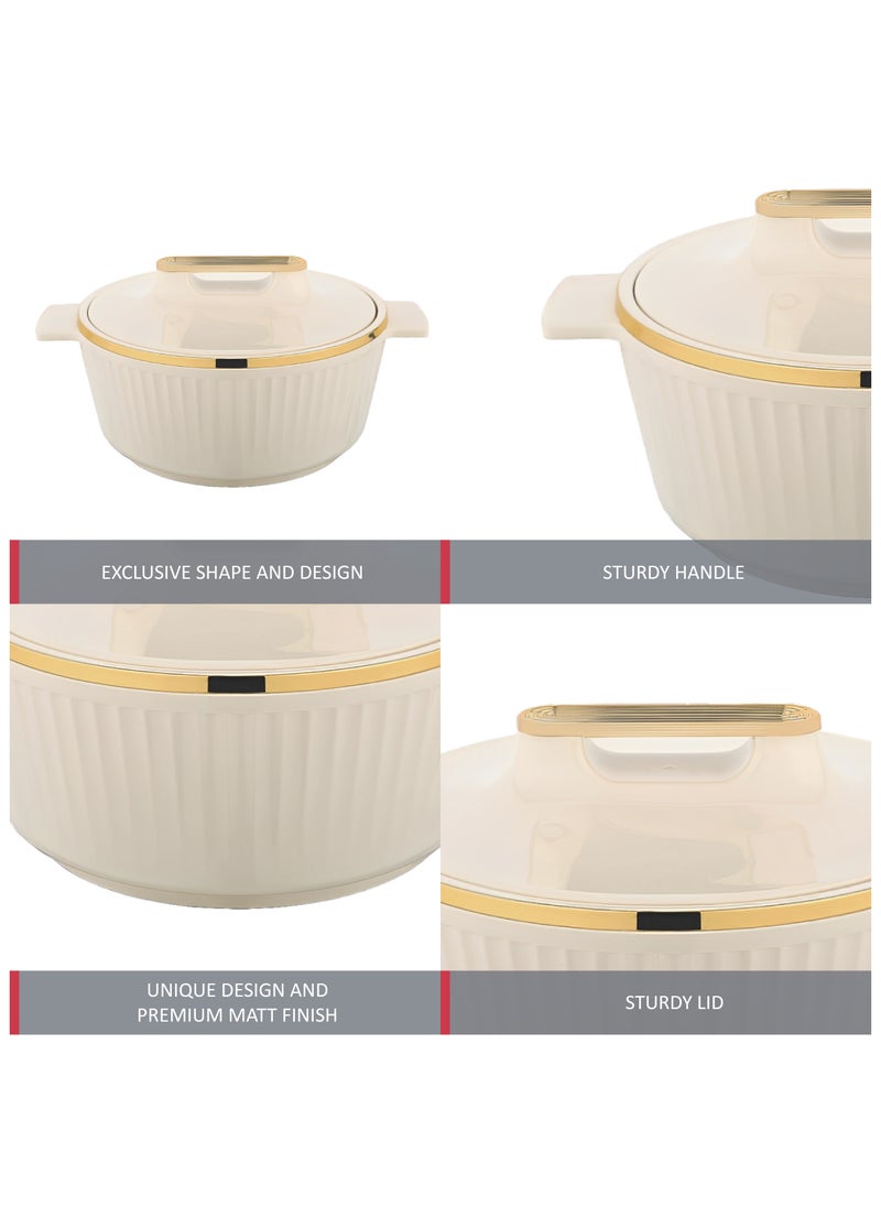 Asian Fancy Casserole Stainless Steel Insulated Hotpot 2500ML - Beige  - Image 3
