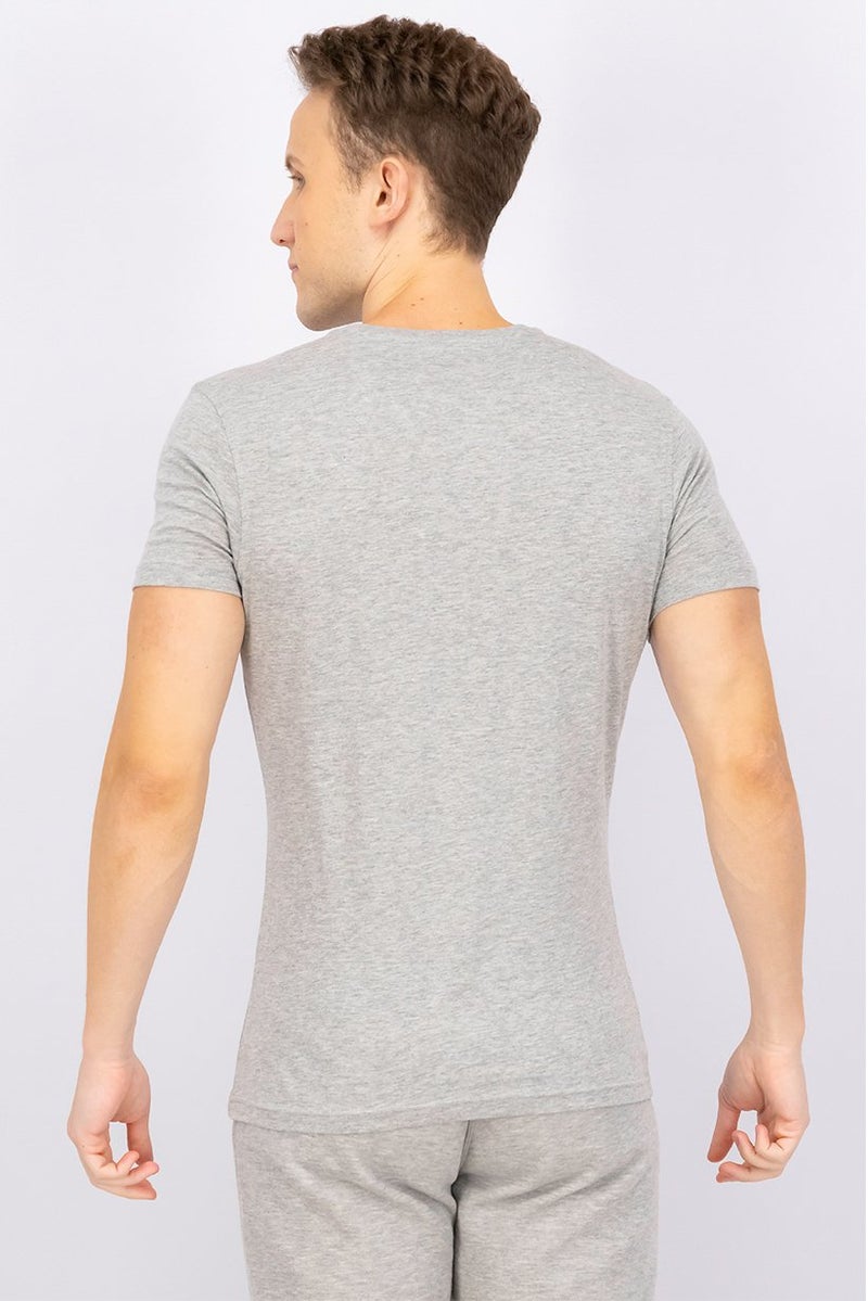 DIFUZED Men Crew Neck Short Sleeve Graphic Shirt, Grey - Image 4
