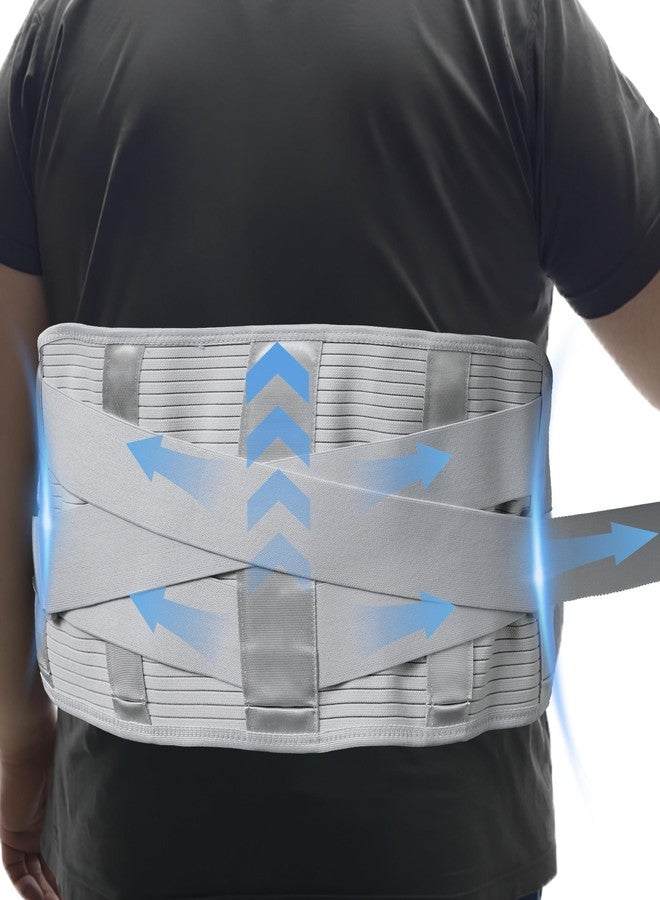 King Mills Plus Size Back Support Brace, Adjustable Breathable Back Brace, Elastic Obese Belly Support for Lower Backs Pain, Scoliosis. Customizable Supports Bars – Fits Belly from 52" to 60" - Image 1
