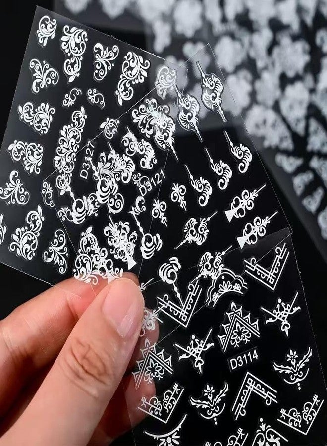 Scheibe 3D White Floral Nail Art Stickers, Acrylic with Glossy Finish, 25 Sheets, Water Resistant - Image 3