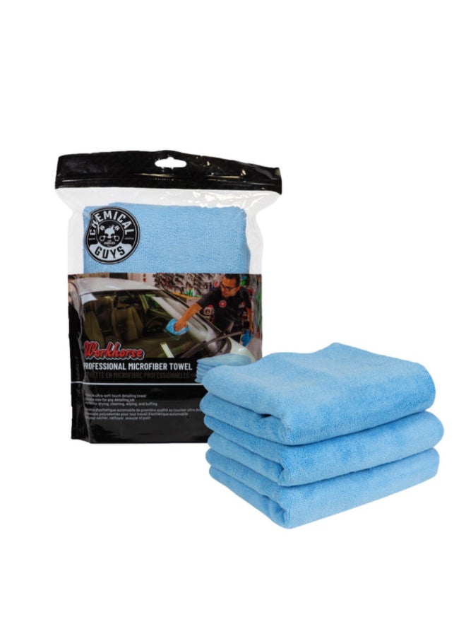 Chemical Guys Workhorse Professional Grade Microfiber Towel Blue 16 x 16 Inch 7000507 - Image 1