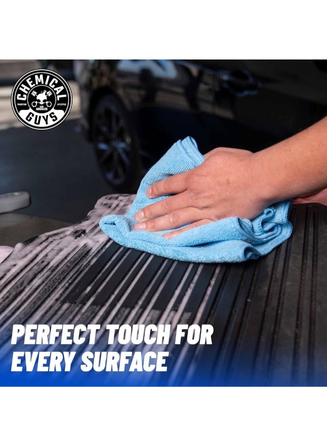 Chemical Guys Workhorse Professional Grade Microfiber Towel Blue 16 x 16 Inch 7000507 - Image 4