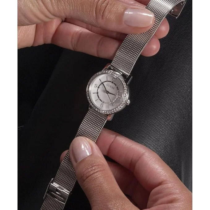GUESS GUESS Melody White Round Dial Analog Women's Watch - GW0534L1, Silver Tone, Analog Watch