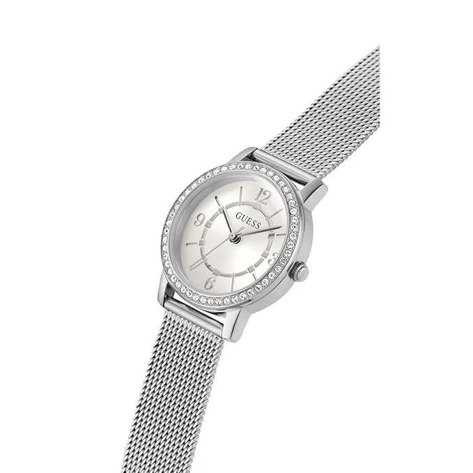 GUESS GUESS Melody White Round Dial Analog Women's Watch - GW0534L1, Silver Tone, Analog Watch