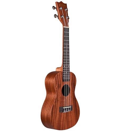 Kadence UKC03SC Concert 24" Acoustic Ukulele | Mahogany Wood | Super Combo - Comes with Wall Stand, Capo, Bag, Strap and String Set | Includes Learning Course | Brown - Image 3