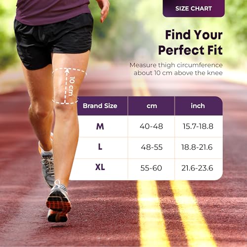 betterhood Premium Knee Sleeve (1 Piece, Black, XL:55-60 CM Thigh) | EasyMove Max Stability Design for Gym Squats, Sports, Day-long Use | Knee Cap Support for Men, Women with Gel Pad, Side Stabilizers for Join Pain Relief - Image 5