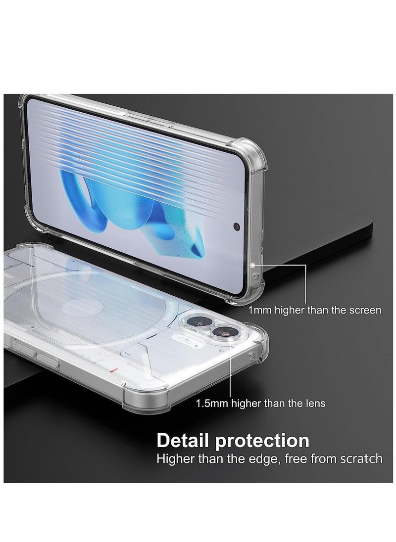 Raxoom Nothing Phone 2 Case Cover Transparent Anti Scratch Case Shock Absorbent Bumper Protective Transparent Back Cover with Camera Protection for Nothing Phone 2 - Image 2