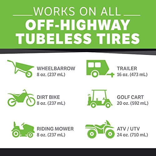 Slime سلايم 10008 سائل إصلاح ثقوب الإطارات المسطحة، يمنع ويصلح، إطارات جزازات العشب و ATV بدون أنابيب، غير سامة، صديقة للبيئة، زجاجة سعة 24 أونصة - Image 5