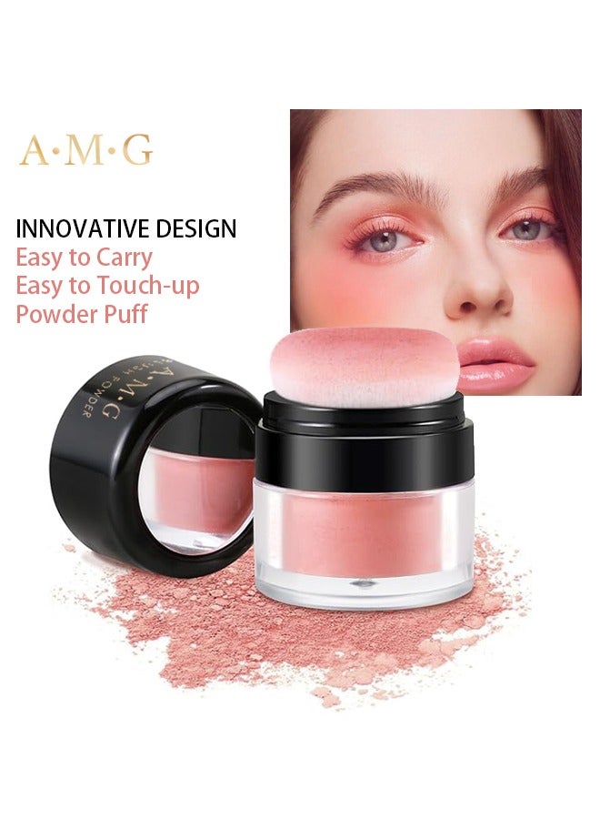 اي ام جي مسحوق أحمر الخدود - مع إسفنجة رأس الفطر ، مقاوم للماء ، غير لامع ، مشرق ، سهل التلوين ، لا تلطخ ، يحافظ على لون جيد طوال اليوم # 2 لون الخوخ - Image 1