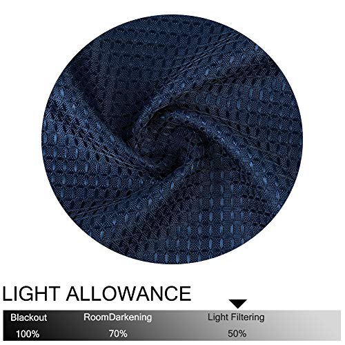 CAROMIO Navy Blue Curtain Valances for Kitchen, Waffle Textured Short Valances for Bathroom Windows Cafe Bathroom Curtains Short, Navy Blue, 60x15 Inch - Image 4