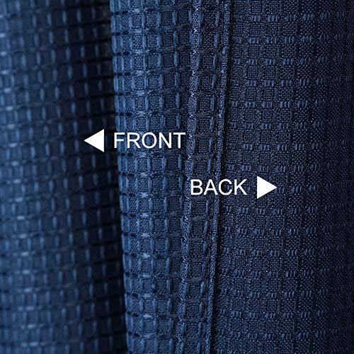 CAROMIO Navy Blue Curtain Valances for Kitchen, Waffle Textured Short Valances for Bathroom Windows Cafe Bathroom Curtains Short, Navy Blue, 60x15 Inch - Image 5