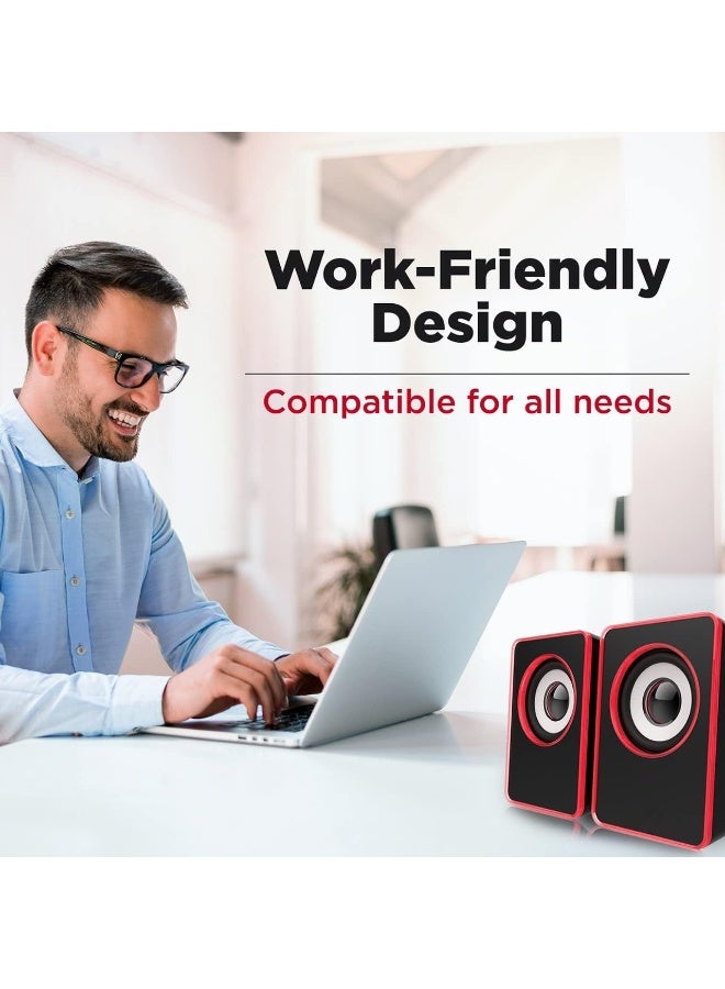 LEERFEI N7 Desktop Speakers 6W - 2.0 Channel Stereo - USB Powered + 3.5mm Cable - Image 4