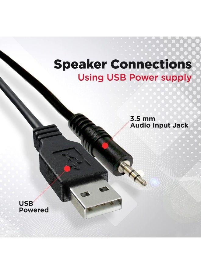 LEERFEI N7 Desktop Speakers 6W - 2.0 Channel Stereo - USB Powered + 3.5mm Cable - Image 3