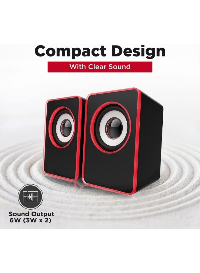 LEERFEI N7 Desktop Speakers 6W - 2.0 Channel Stereo - USB Powered + 3.5mm Cable - Image 2