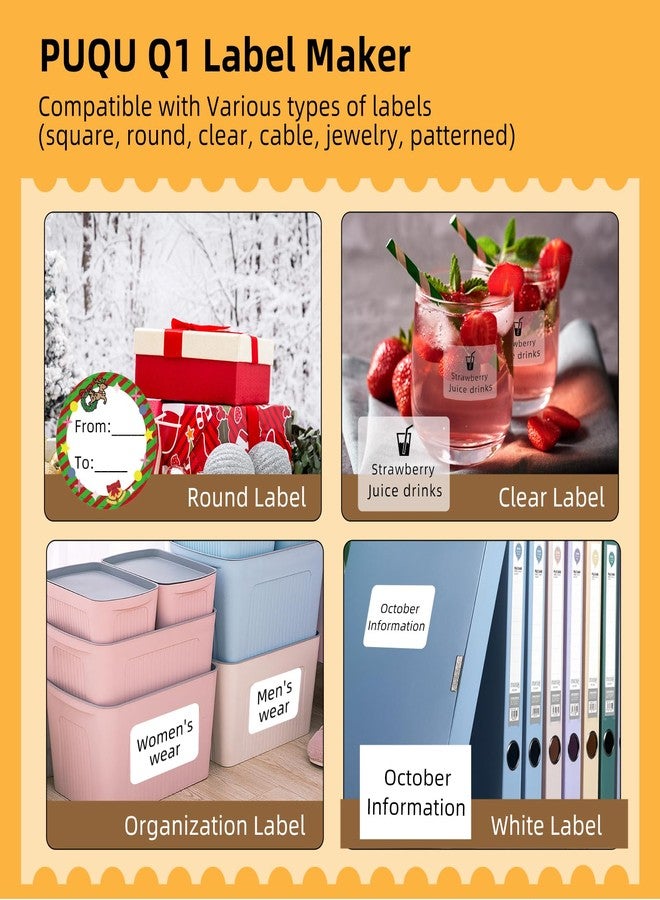 بوكو ليبل ملصقات PUQULABEL ذاتية اللصق متعددة الأغراض متوافقة مع طابعة ملصقات PUQU Q1 - لفة واحدة تحتوي على 320 ملصقًا 40 × 30 مم (1.6 بوصة × 1.2 بوصة) - Image 3