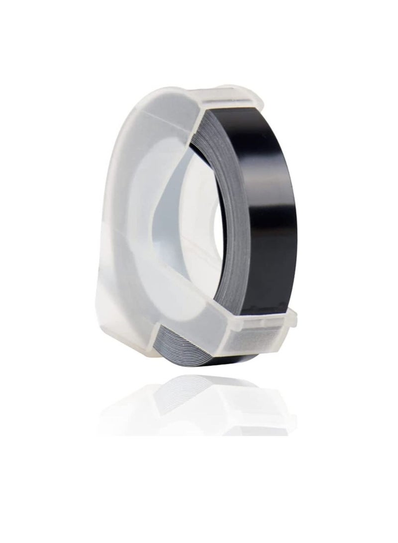 Compatible Embossing Label Tape9mm x 3 Meter Replacement for DYMO Motex Embossing Label Tape for Dymo Embossing Label Maker Organizer Office Mate Single Pack Black - Image 1