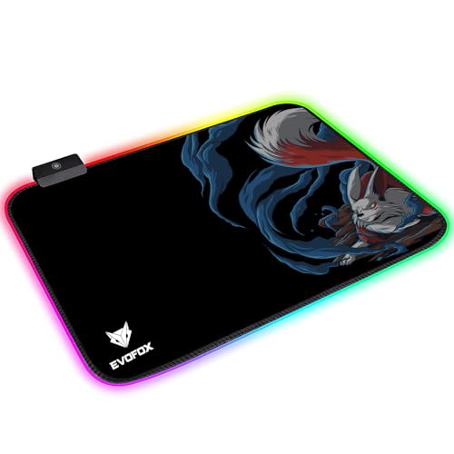 EvoFox Falcon LX35 Gaming Mouse Pad with 12 RGB Effects, Micro-Textured Speed Surface, Non-Slip Rubber Base and Touch Controls [350mm x 250mm] - Image 1