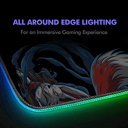 EvoFox Falcon LX35 Gaming Mouse Pad with 12 RGB Effects, Micro-Textured Speed Surface, Non-Slip Rubber Base and Touch Controls [350mm x 250mm] - Image 2