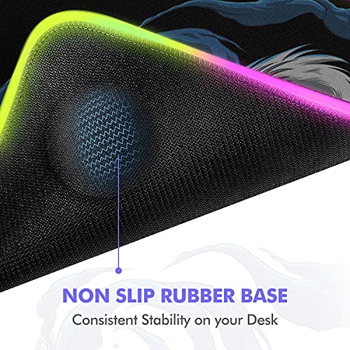 EvoFox Falcon LX35 Gaming Mouse Pad with 12 RGB Effects, Micro-Textured Speed Surface, Non-Slip Rubber Base and Touch Controls [350mm x 250mm] - Image 4