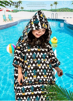 Royee Kids Hooded Bath Beach Towel Girls Boys Swim Pool Cover Up Super Absorbent Cute Cartoon Animal Full Vitality  - Image 2