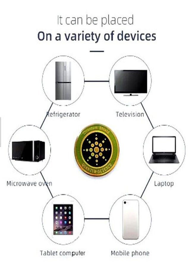 SYOSI - Cell Phone 5G EMF Protection Stickers, 6Pcs Anti 5G Radiation Shield Sticker, Radiation Neutralizers, 98% Effective Protector Smart Phones, Laptops, Tablets, TV, Monitors, All Devices (Golden) - Image 1
