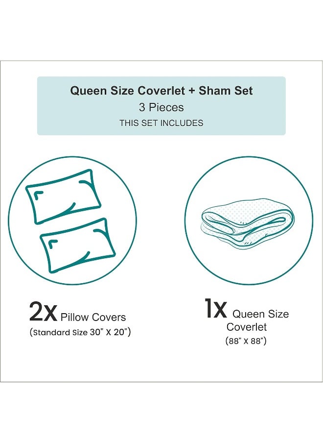 Ambesonne - Ambesonne Music Bedspread, Abstract Style Professional Music Pattern with Notes and Clef Sheet Play Writing, Decorative Quilted 3 Piece Coverlet Set with 2 Pillow Shams, Queen Size, White Dark Grey - Image 1