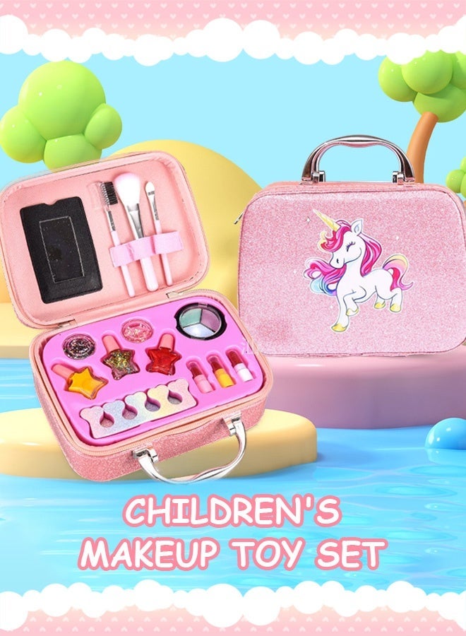 Kids Makeup Kit for Girls, Unicorn Makeup Set, Real Washable Make up Kit for Little Girl Princess Toddler Makeup for Kid Birthday Gifts Unicorn Toys for Girls - Image 1