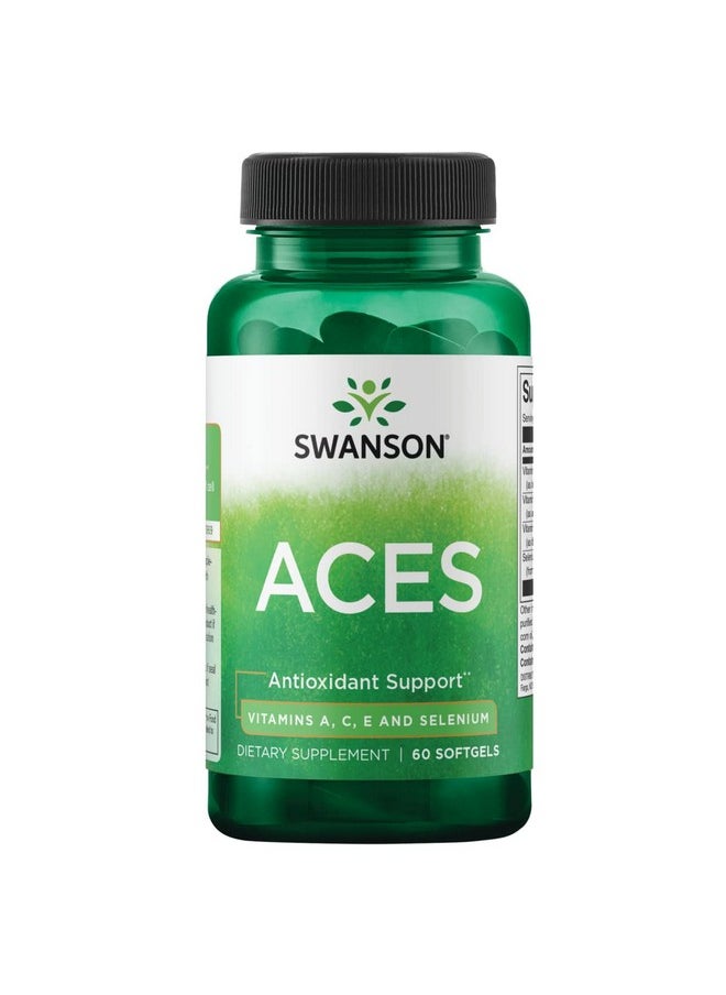 SWANSON - Vitamins A C E & Selenium (Aces) Promotes Cellular Health & Immune Support Supports Natural Defensive Nourishment (60 Softgels) - Image 1