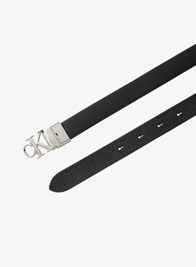 CALVIN KLEIN Leather Adjustable Reversible Monogram Buckle Belt - Image 3