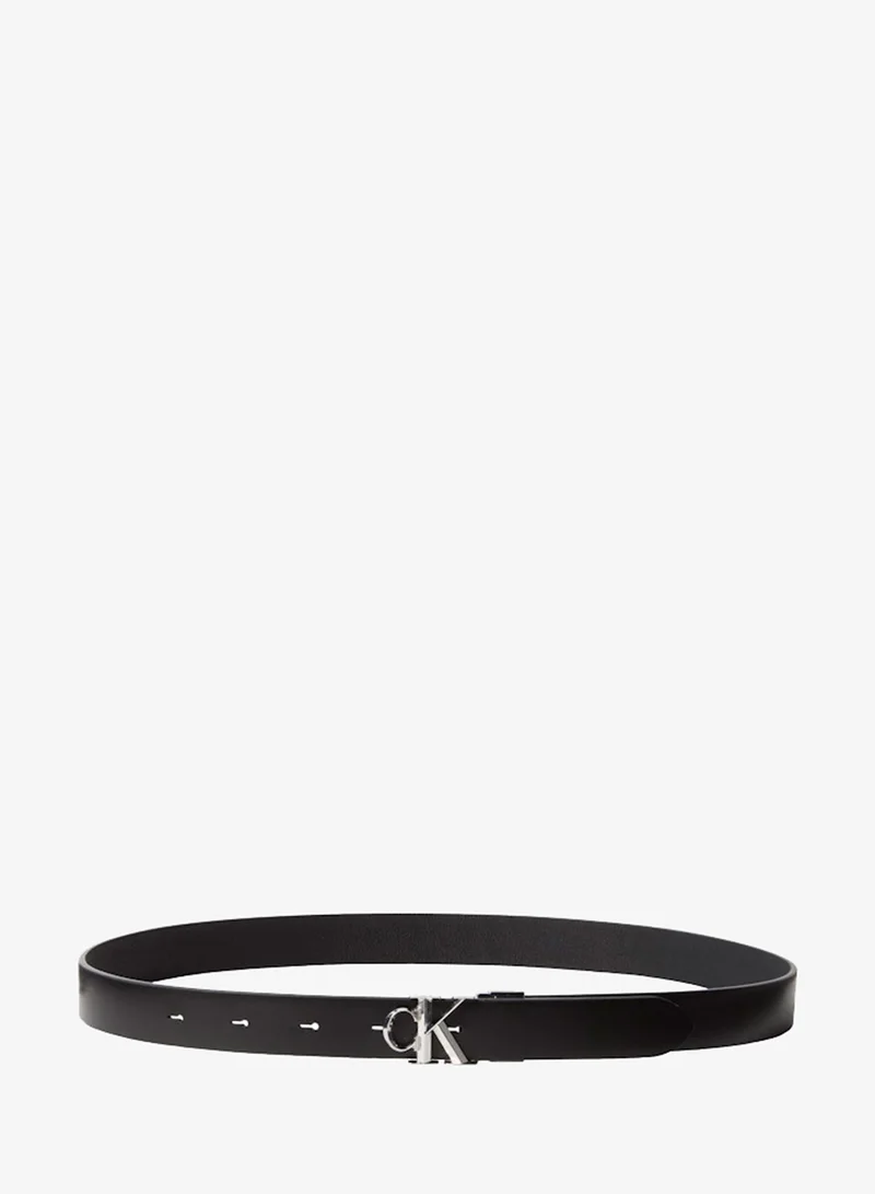 Calvin Klein Leather Adjustable Reversible Monogram Buckle Belt