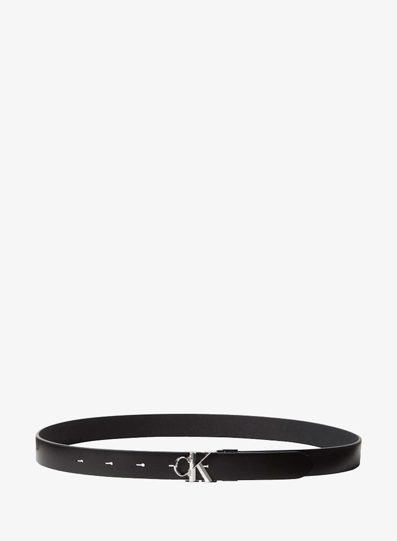 CALVIN KLEIN Leather Adjustable Reversible Monogram Buckle Belt - Image 2
