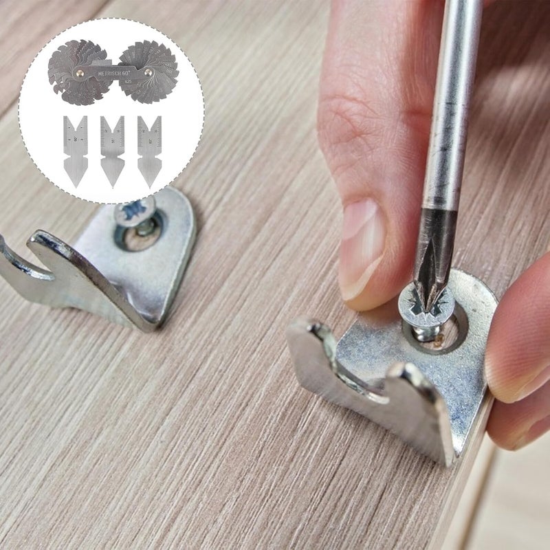 4Pcs Stainless Steel Thread Plug Gauge Metric Imperial Screw Pitch Measuring Tool - Image 5