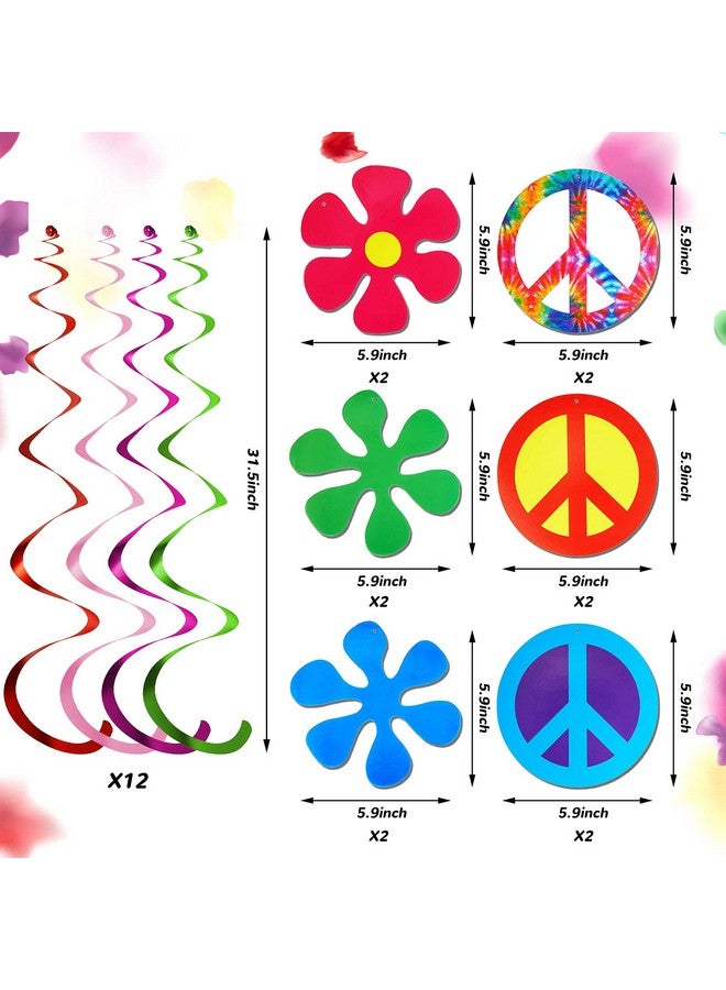 Tenare 15 Pieces Tie Dye Party Happy Birthday Banner Pennant Banner and 60's Hippie Theme Party Foil Swirl Decor for Tie Dye Party Art Classic 60s 70s Theme Hippie Carnival Party Shower Birthday Party - Image 3