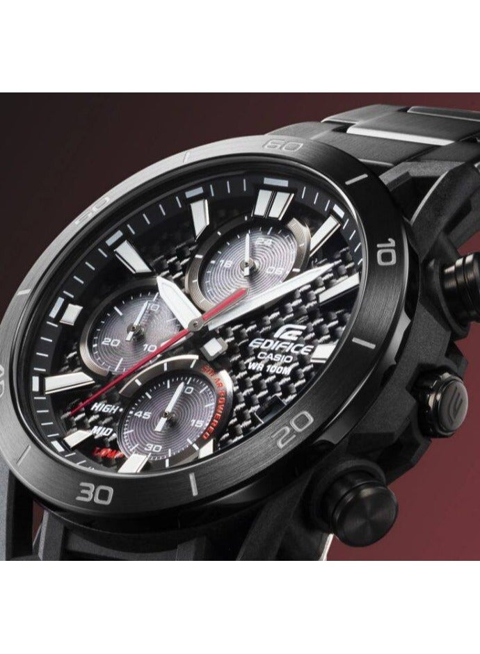 Casio Edifice Sospensione Analog Chronograph Black Ion Stainless Steel Black Dial Solar EQS-960DC-1AV - Image 2