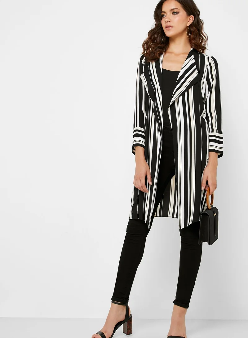 Wallis Longline Striped Duster Coat
