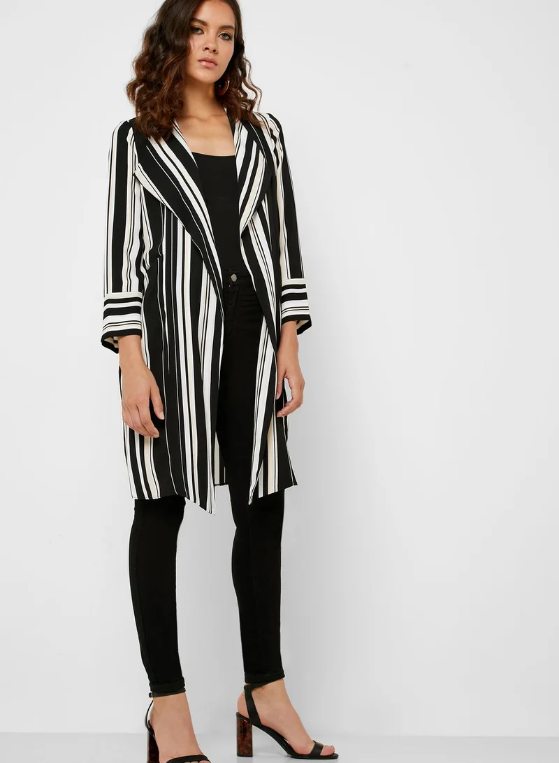 Wallis Longline Striped Duster Coat