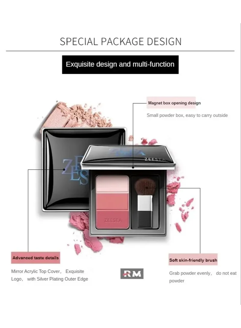 زيسي زي سي كونسيلر و بلاشر بثلاثة ألوان وردة منتصف الليل