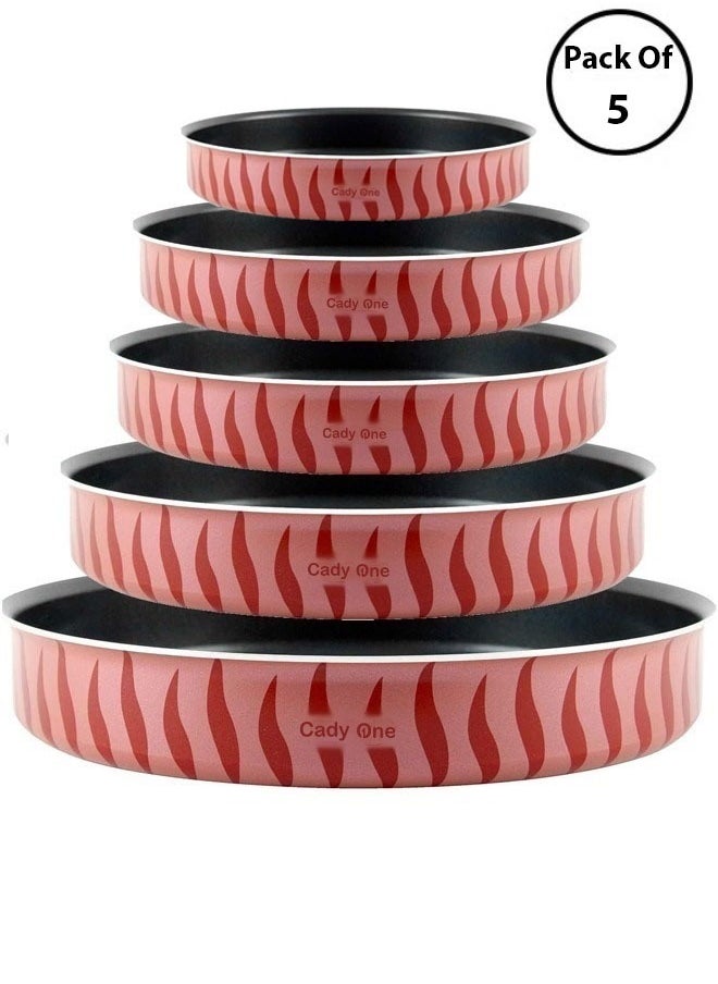 Generic - Round Oven Tray Set Of 5 Pieces For Bread And Pizza High Thickness Non-Stick - Image 1
