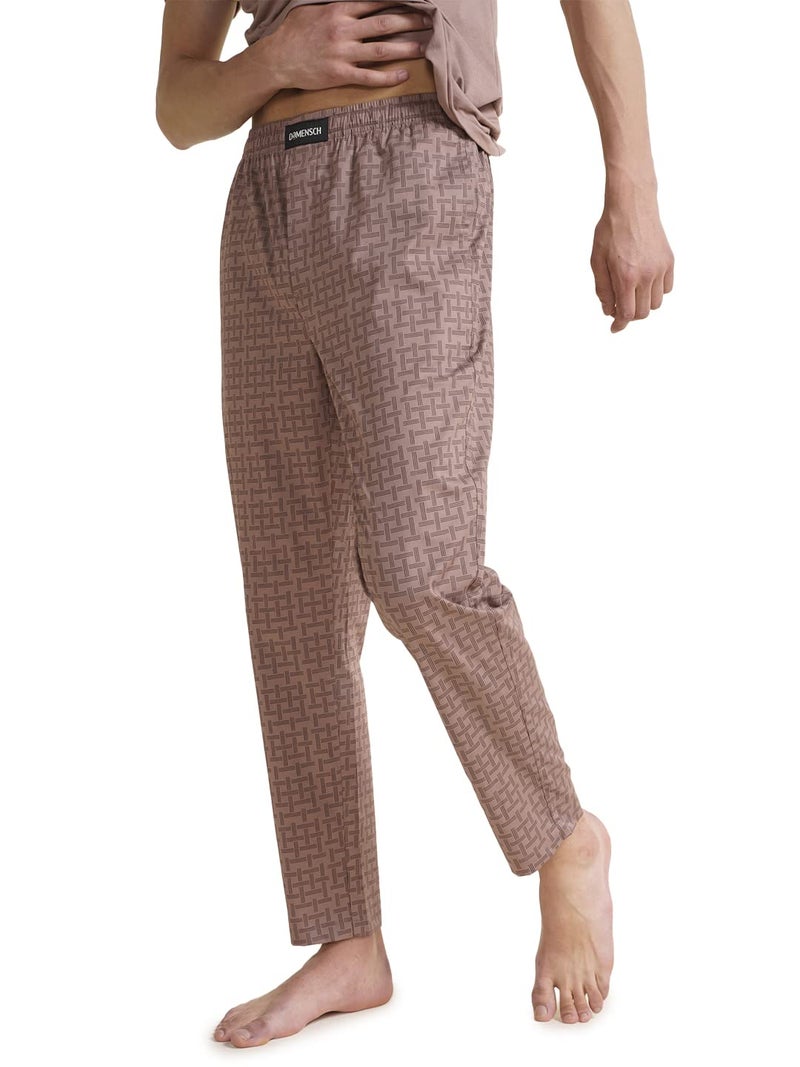 DAMENSCH Men Stretch Printed Tapered Cotton Pyjama-Pack of 1-Midnight Mauve-Medium - Image 4