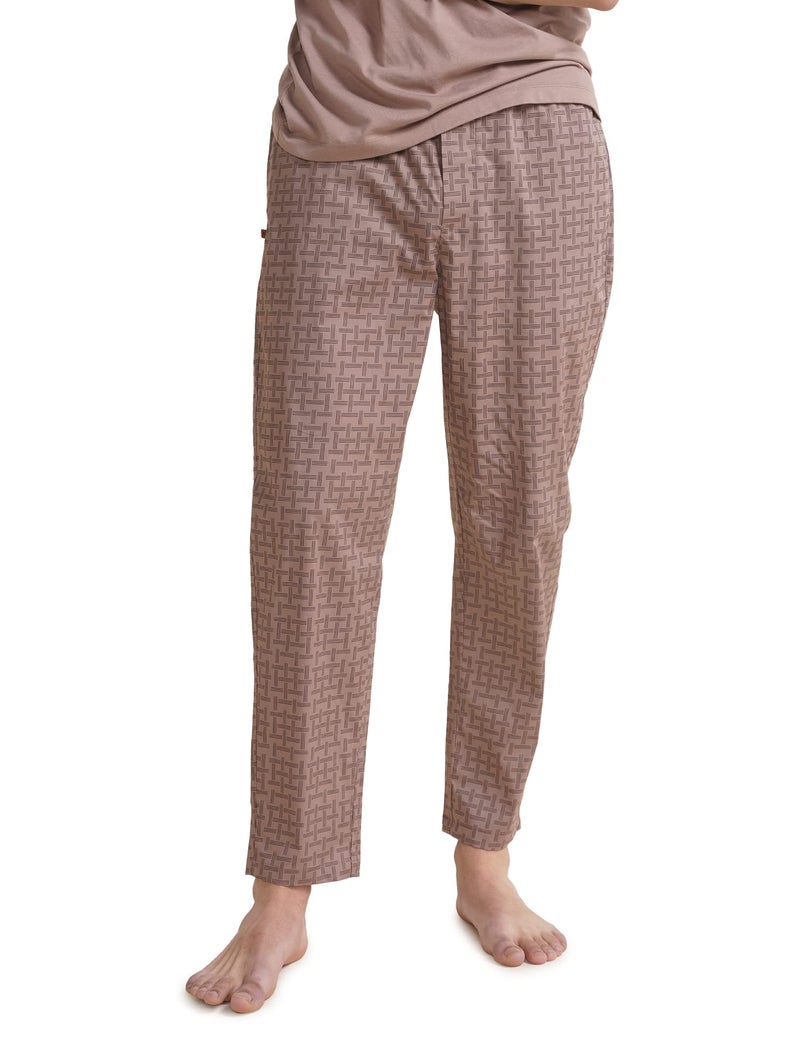 DAMENSCH Men Stretch Printed Tapered Cotton Pyjama-Pack of 1-Midnight Mauve-Medium - Image 1