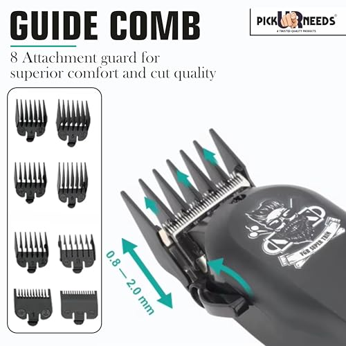 Pick Ur Needs Rechargeable Professional Hair Clipper/Trimmer For Men/Hair Cutting Machine With LED Indicator Trimmer 180 min Runtime 8 Length Settings - Image 2