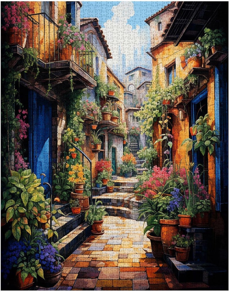 Tucocoo 1000 Piece Jigsaw Puzzle for Adults Challenging Puzzle Perfect for Game  Italy Street Sunlight Scenery Puzzle  1000 Piece Puzzle Art for Family Fun Adult Puzzle Games 27 x 20inch - Image 4