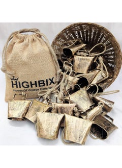 HIGHBIX HIGHBIX 7cm Big Handmade Vintage Rustic Lucky Tin Wallet Shape Cow Bells Set of 30 Festive Dcor Bells 